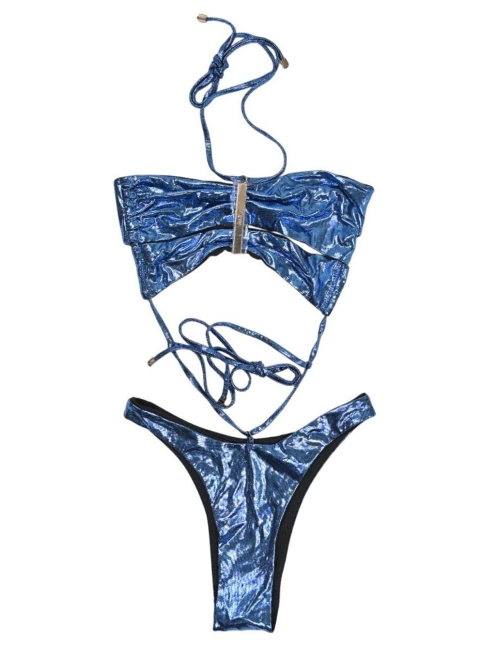 ALT Swim Farfalla Cutout One Piece Swimsuit in Azure Metallic Blue